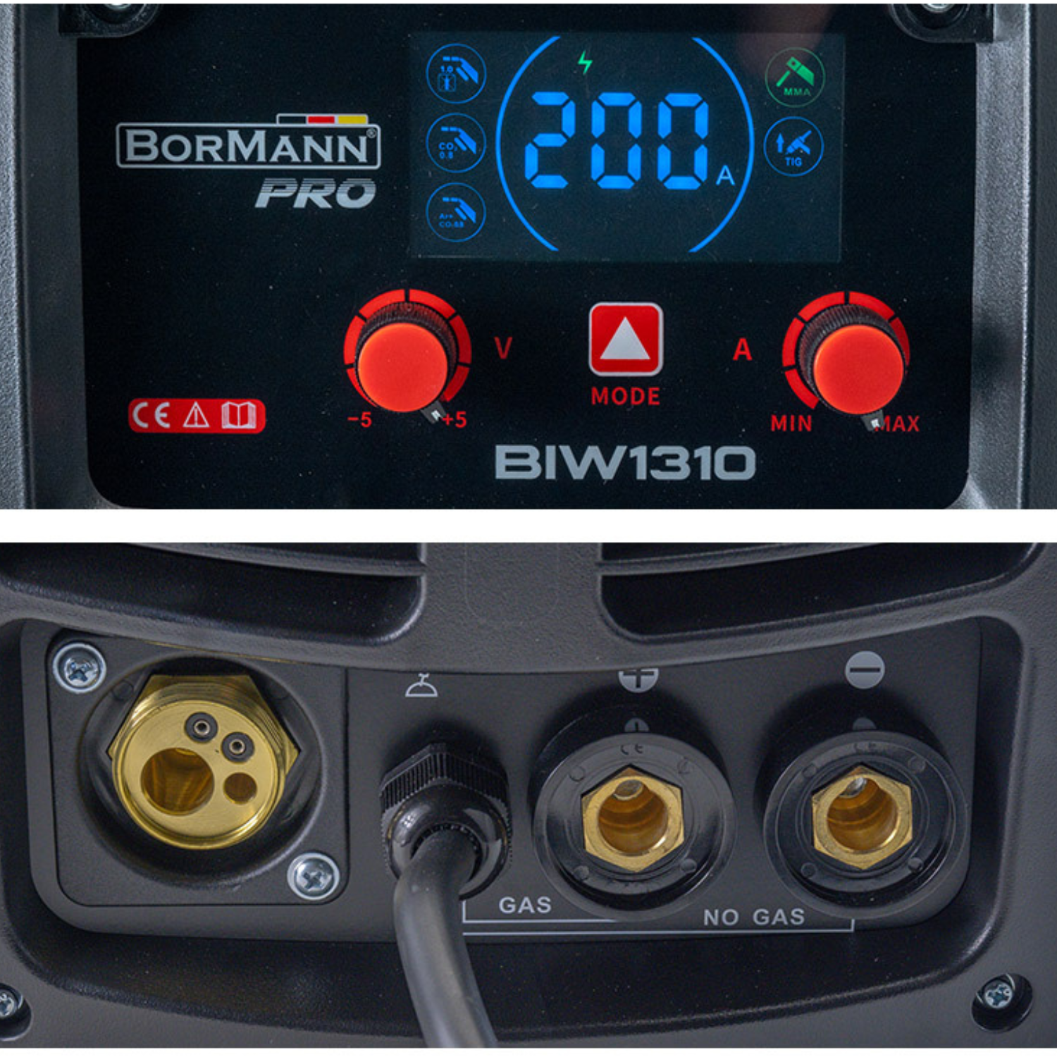 BORMANN Pro  Saldatrice MIG/MMA 200A, Gas/No Gas, 1/3/5Kg (0,6-1mm) - Cod. BIW1310 - immagine 3